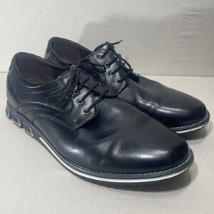 Men's Size 11 Black Leather Lace Up Shoes Casual Dress Comfort Sole